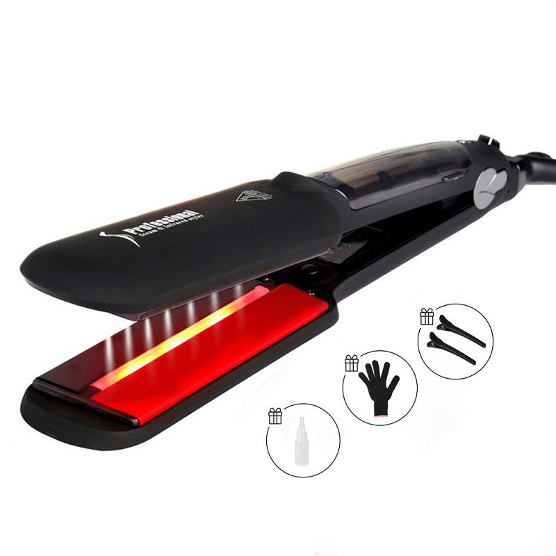 Ceramic Hair Straightener Infrared Steam 2-in-1 Styler