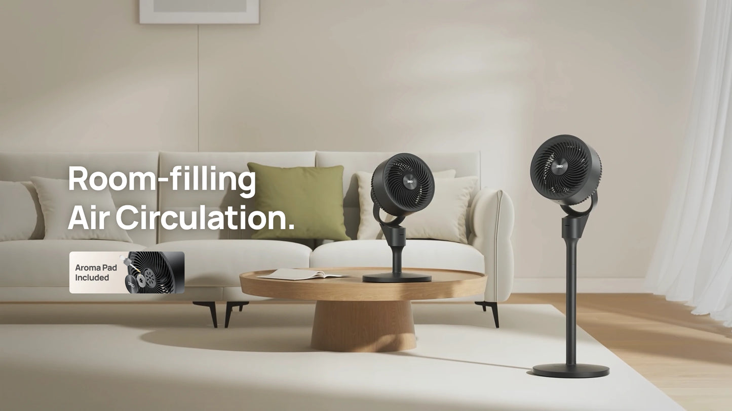 Dreo 2-in-1 Oscillating Pedestal Fan with 3 Speeds