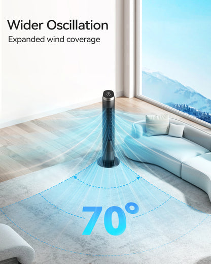 NFTIGB 40" Tower Fan with Remote, 5 Speeds, 70° Oscillation