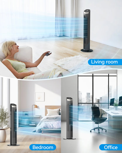 NFTIGB 40" Tower Fan with Remote, 5 Speeds, 70° Oscillation