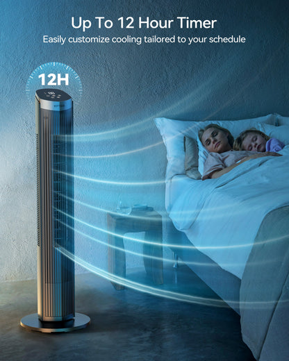 NFTIGB 40" Tower Fan with Remote, 5 Speeds, 70° Oscillation
