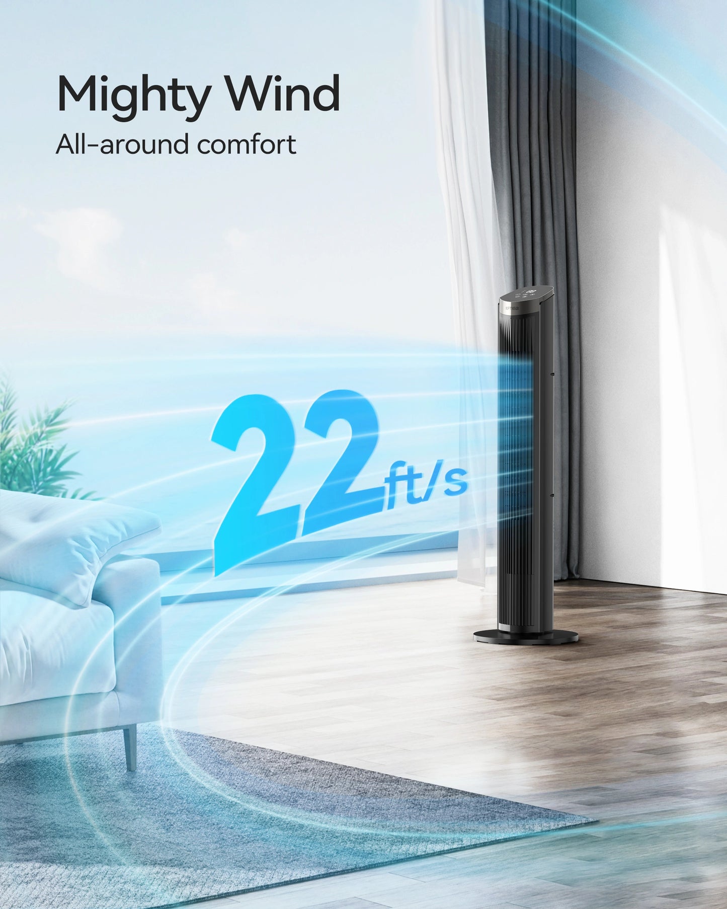 NFTIGB 40" Tower Fan with Remote, 5 Speeds, 70° Oscillation