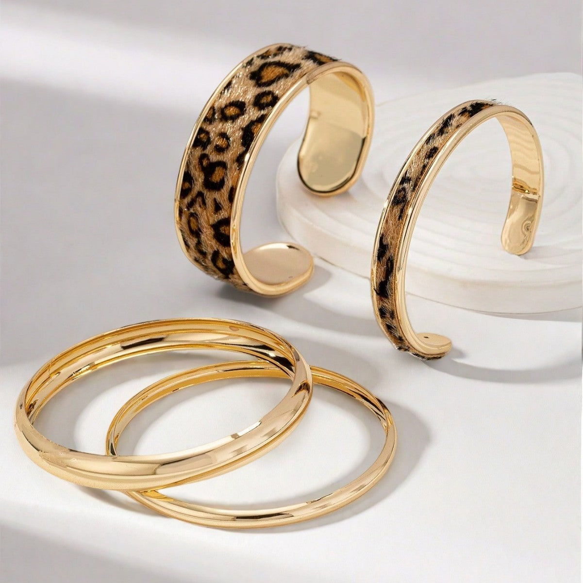 Hot Girl Sweet Cool Leopard Pattern Bracelet Glossy Twin