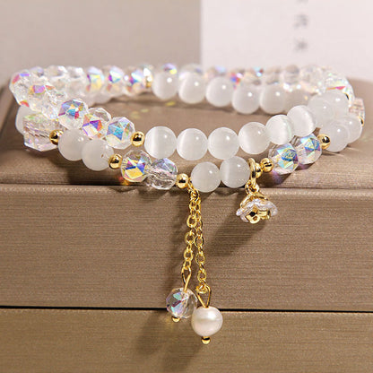 New Chinese Style Opal Double Ring Bracelet Female Light Luxury Minority High Sense