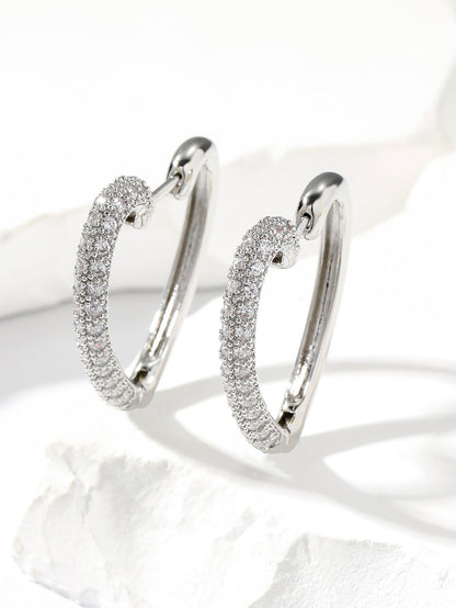 Fashion Retro Gold Love Multi-color Zircon Stud Earrings