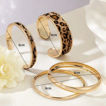 Hot Girl Sweet Cool Leopard Pattern Bracelet Glossy Twin