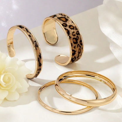 Hot Girl Sweet Cool Leopard Pattern Bracelet Glossy Twin