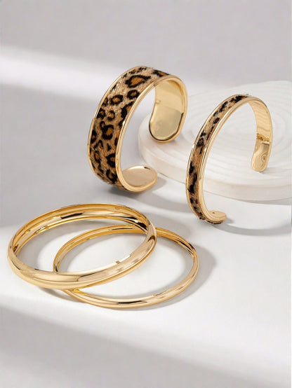 Hot Girl Sweet Cool Leopard Pattern Bracelet Glossy Twin