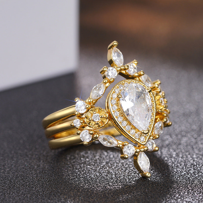 Women's Light Luxury Zircon Drop-shaped Ring