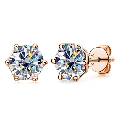 Women's Moissanite Sterling Silver 1 Karat Mulberry Stone Stud Earrings