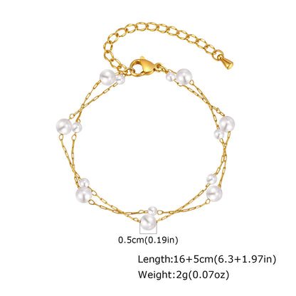 Women's Niche Exquisite Imitation Pearl Double-layer Bracelet