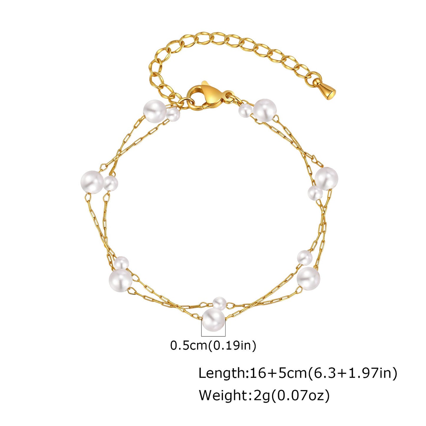 Women's Niche Exquisite Imitation Pearl Double-layer Bracelet