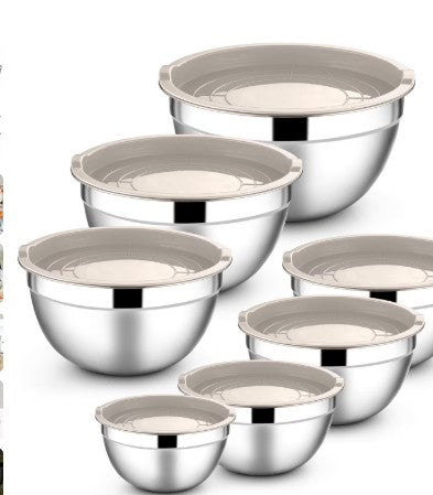 Vesteel 7-Piece Stainless Steel Mixing Bowls Set with Lids