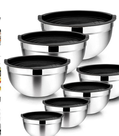 Vesteel 7-Piece Stainless Steel Mixing Bowls Set with Lids