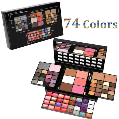 74 Colors Makeup Set Lip Gloss Blush Eyeshadow Highlight Combination Plate Wholesale Makeup Set Louisiana Mart