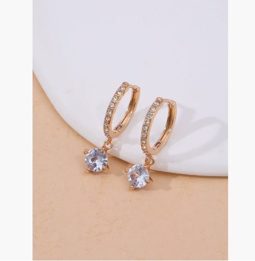 Gang Drill Ear Clip Female Diamond Inlaid Short Temperament