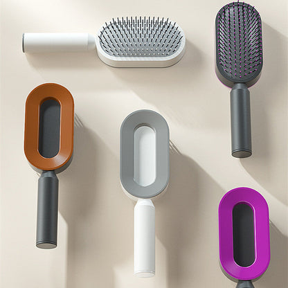 Self Cleaning Hair Brush For Women One-key Cleaning Hair Loss Airbag Massage Scalp Comb Anti-Static Hairbrush Louisiana Mart