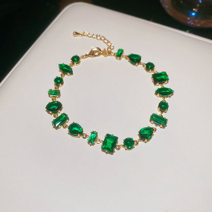 Irregular Geometric Zircon Drop-shaped Bracelet