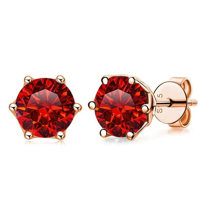 Women's Moissanite Sterling Silver 1 Karat Mulberry Stone Stud Earrings