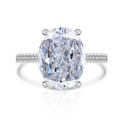 Female Versatile Casual Papalacha High Carbon Diamond Ice Flower Ring
