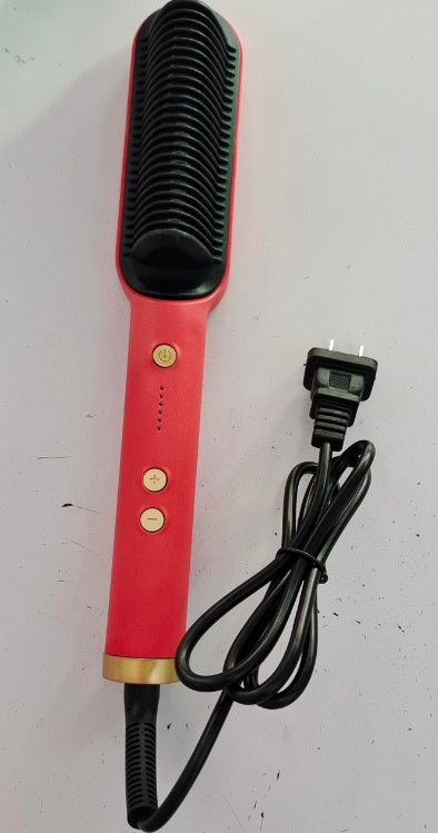 New 2 In 1 Hair Straightener Hot Comb Negative Ion Curling Tong Dual-purpose Electric Hair Brush Louisiana Mart