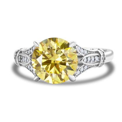 Moissanite Row Diamond Ring Female Exaggerated Sterling Silver Simple