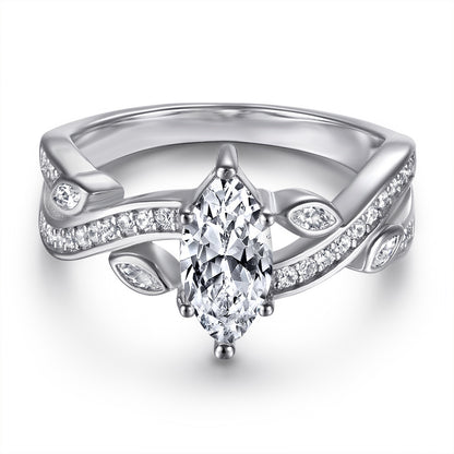 Oval Zircon Silver Ring Female Niche High Sense