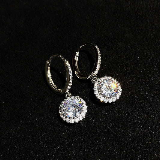 Temperament Fire Colorful Crystals 2 Karat Flower Earrings