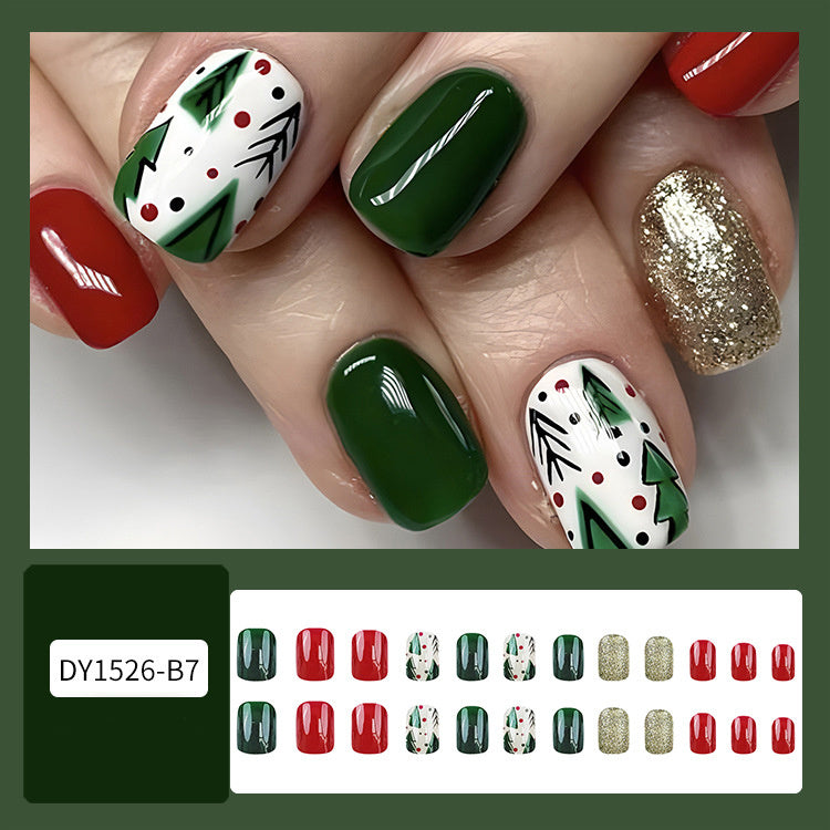 24pcs Christmas False Nails Hat Striped Snowflake Nail Art Stickers For Parties Dances Or Holiday Wear Louisiana Mart
