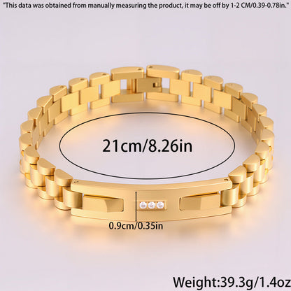 Women's Simple And Versatile Diamond Inlaid Curved Titanium Steel Bracelet