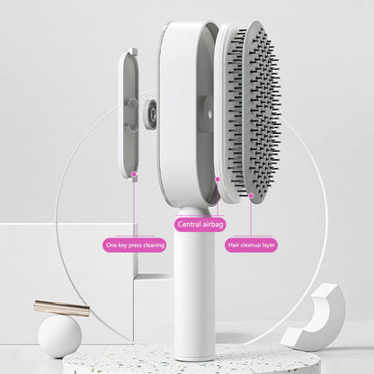 Self Cleaning Hair Brush For Women One-key Cleaning Hair Loss Airbag Massage Scalp Comb Anti-Static Hairbrush Louisiana Mart
