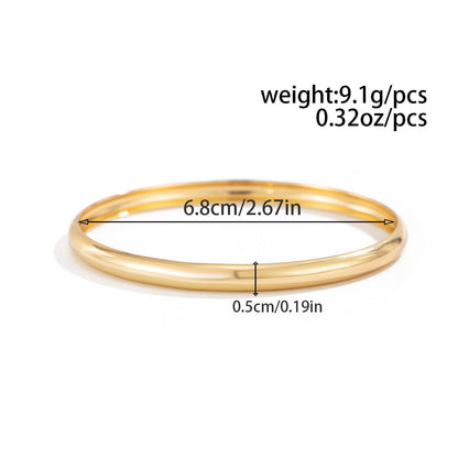 Exaggerated Metal Simple Glossy Wide Round Bracelet