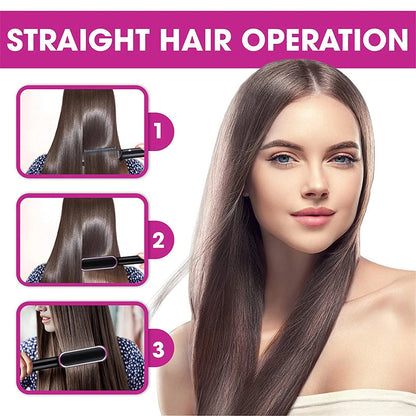 New 2 In 1 Hair Straightener Hot Comb Negative Ion Curling Tong Dual-purpose Electric Hair Brush Louisiana Mart