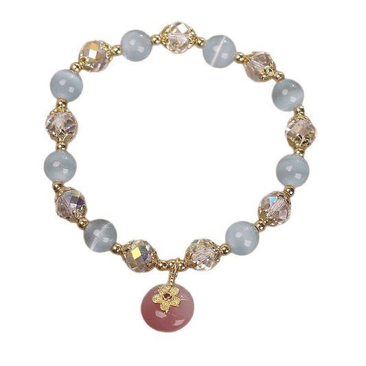 Chinese Style Light Luxury High Sense Yanyuan Agate Peace Buckle Pendant Bracelet