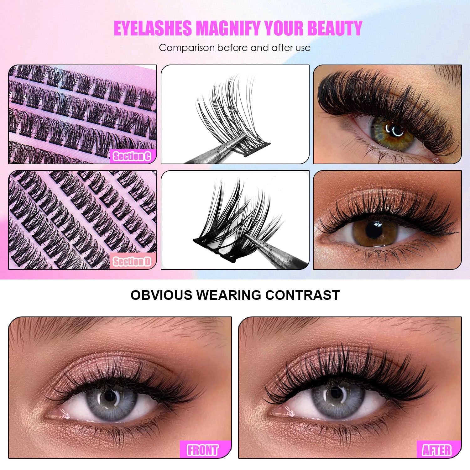 Cluster Lashes – 12 Rows of 150 Segmented Lash Clusters Louisiana Mart