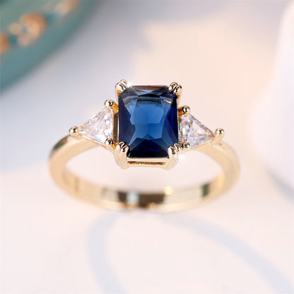 Ladies New Rectangular Fashion Simple Ring