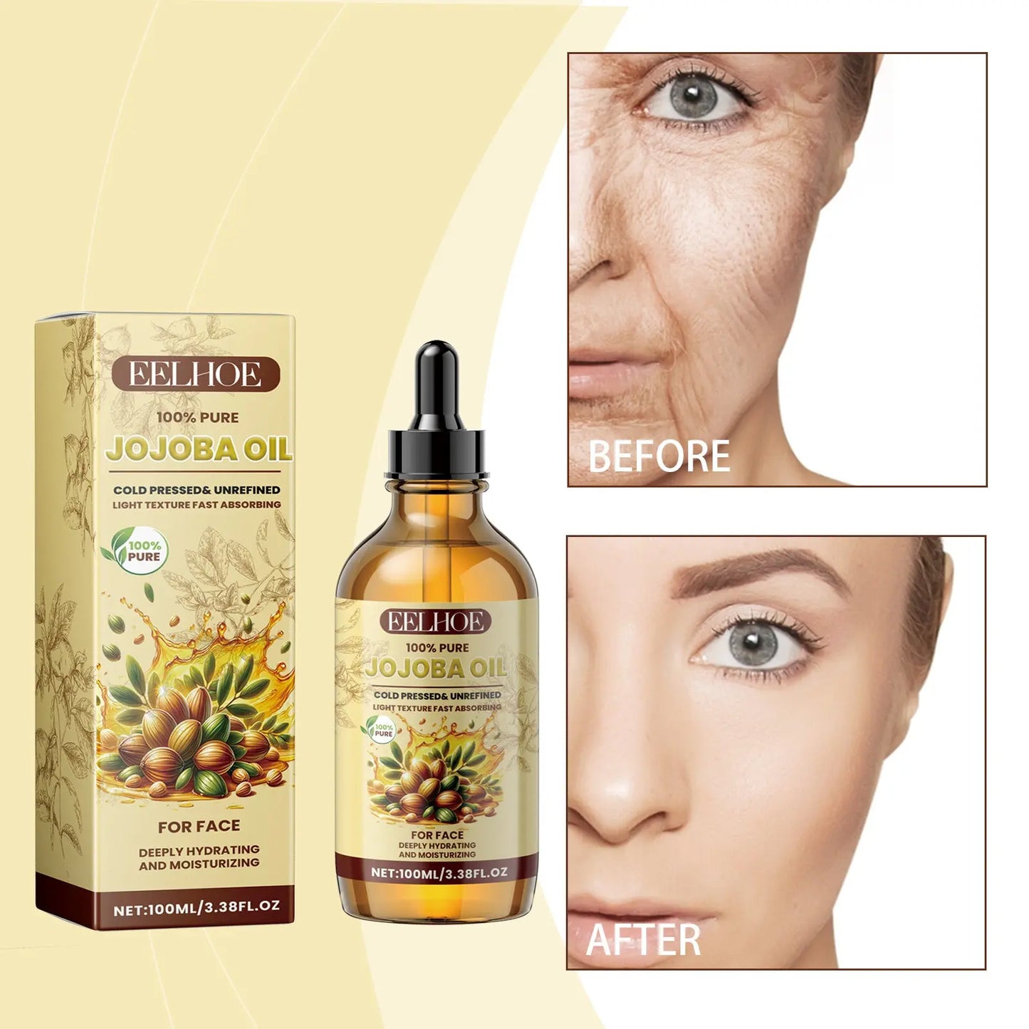 Eelhoe Jojoba Face Essential Oil, Facial Moisturizing, Moisturizing, Brightening And Firming Care Jojoba Essential Oil Louisiana Mart