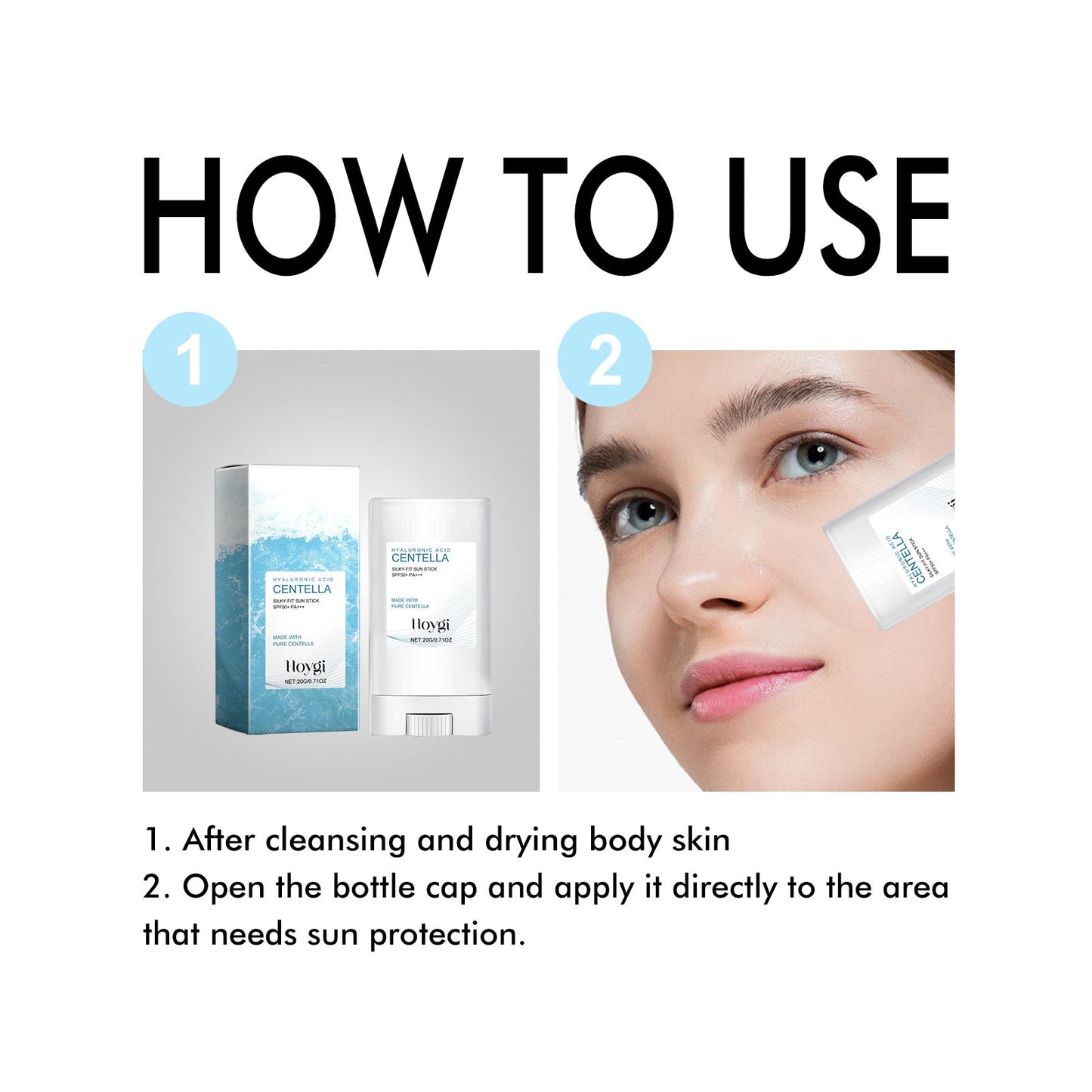 Hoygi Hyaluronic Acid Sunscreen Stick Gentle Moisturizing UV Protection For Sunburned And Reddened Skin Louisiana Mart