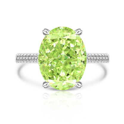 Female Versatile Casual Papalacha High Carbon Diamond Ice Flower Ring