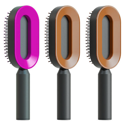 Self Cleaning Hair Brush For Women One-key Cleaning Hair Loss Airbag Massage Scalp Comb Anti-Static Hairbrush Louisiana Mart