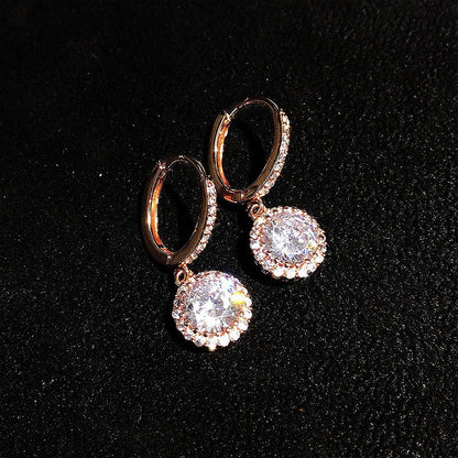 Temperament Fire Colorful Crystals 2 Karat Flower Earrings