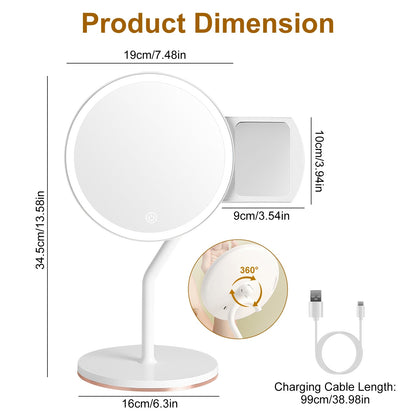 White makeup mirror