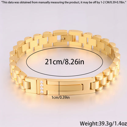Women's Simple And Versatile Diamond Inlaid Curved Titanium Steel Bracelet