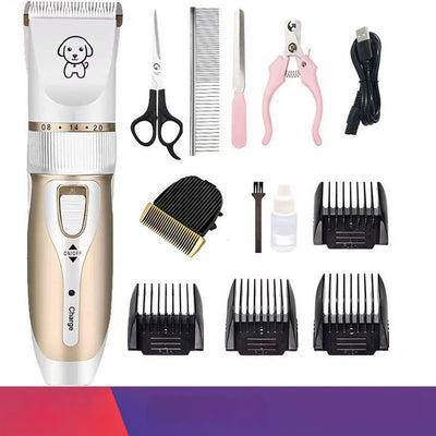 Rechargeable Electric Pet Hair Clipper for Cats & Dogs – Quiet, Cordless Grooming Tool