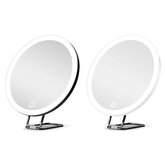 White-Black Options -- 1Pc 30X Magnifying Mirror With Light 3 Colors Dimmable Brightness Included Tweezer Scissor Travel Magnifying Makeup Mirror With Suction Cup 360 Degree Adjustable Stand Louisiana Mart