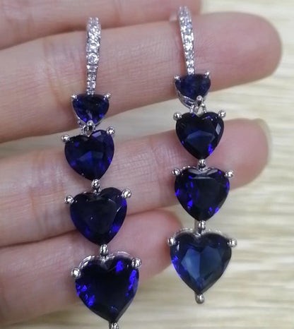 Niche Refined Zircon Love Heart Earrings Female