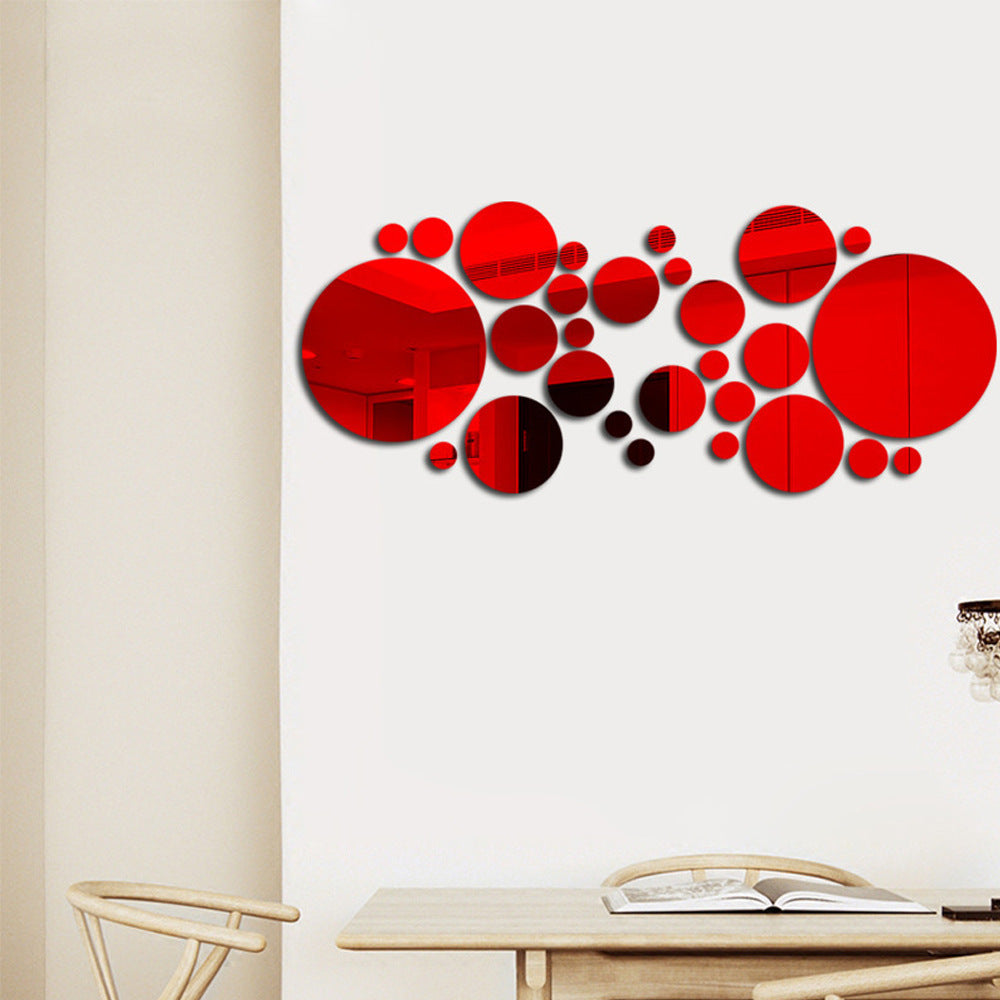 Big And Small Circles Mirror Sticker 3D Stereo Acrylic Wall Decoration Louisiana Mart