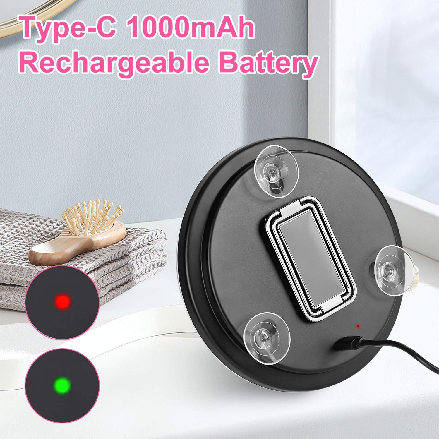 White-Black Options -- 1Pc 30X Magnifying Mirror With Light 3 Colors Dimmable Brightness Included Tweezer Scissor Travel Magnifying Makeup Mirror With Suction Cup 360 Degree Adjustable Stand Louisiana Mart