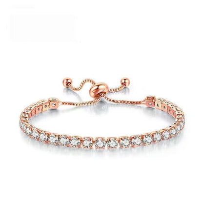 Simple Stainless Steel Material Square Zircon Crystal Bracelet