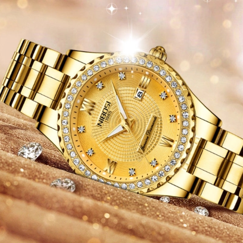 Women's Waterproof Watch Luminous Date Display Steel Band